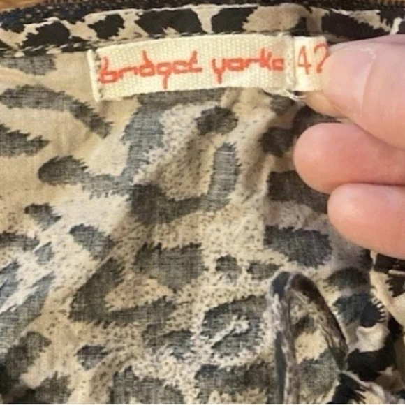 Bridget Yorke Animal Print Dress Tie Fringe Size 42 - Picture 4 of 6